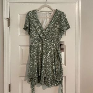 Honey and Rosie Green Patterned Dress